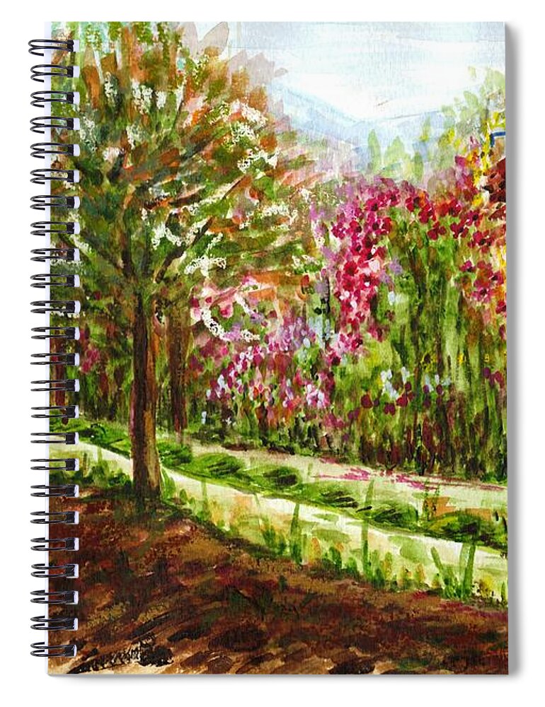 Landscape Spiral Notebook featuring the painting Landscape 2 by Harsh Malik