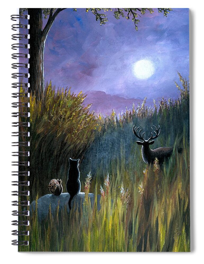 Landscape Spiral Notebook featuring the painting Landscape 464 by Lucie Dumas