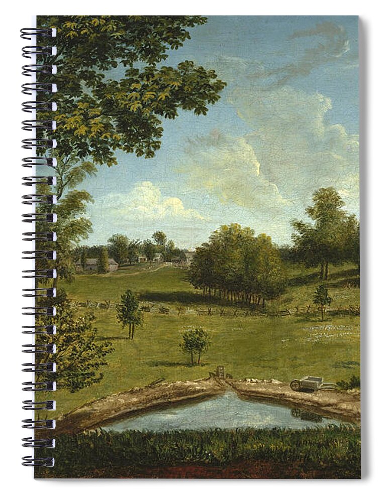Charles Willson Peale Spiral Notebook featuring the painting Landscape Looking Toward Sellers Hall from Mill Bank by Charles Willson Peale