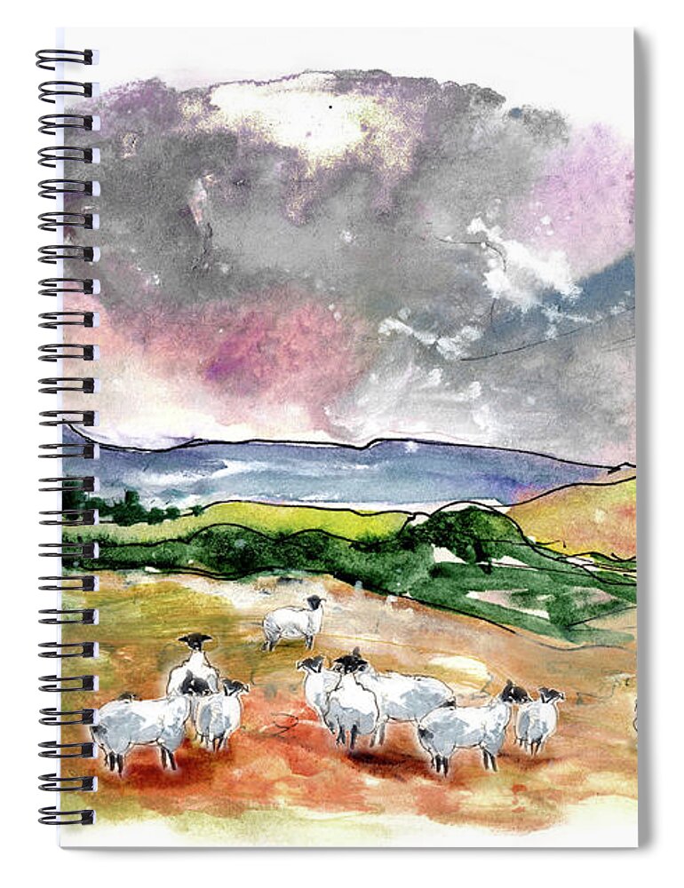 Travel Spiral Notebook featuring the painting Landscape Of North Yorkshire 02 by Miki De Goodaboom