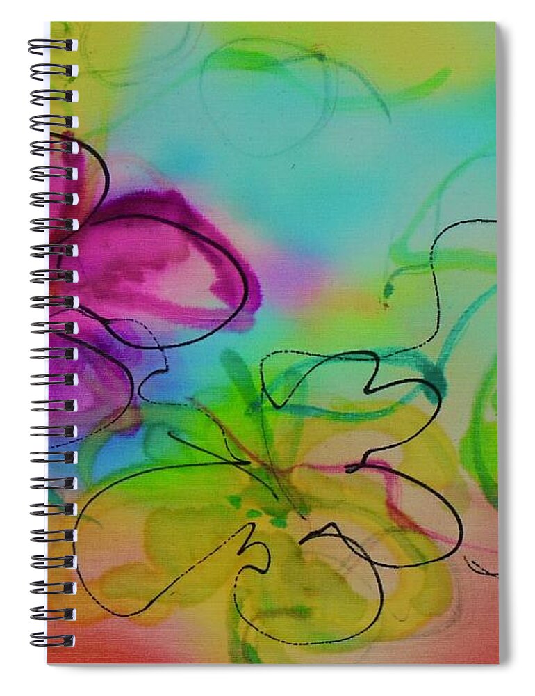  Spiral Notebook featuring the painting Large Flower 2 by Barbara Pease