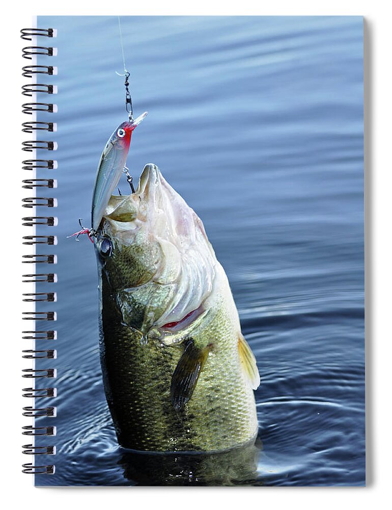 Bas Spiral Notebook featuring the photograph Largemouth Bass by Glenn Gordon