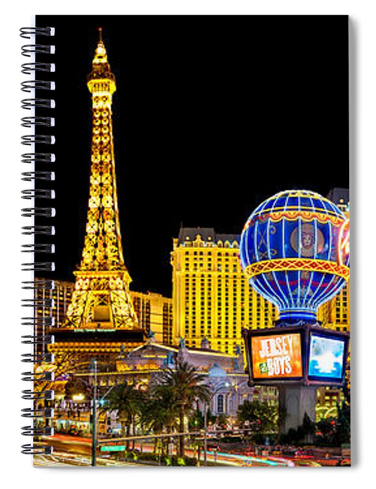 Las Vegas Spiral Notebook featuring the photograph Las Vegas At Night by Az Jackson