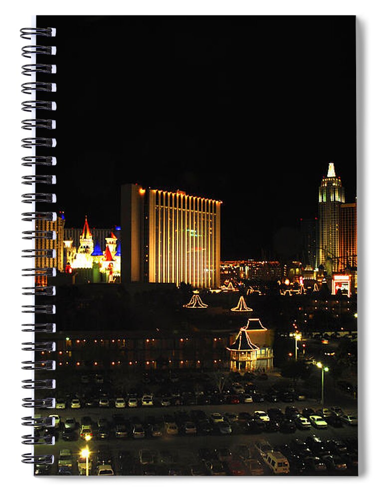 Downtown Las Vegas Spiral Notebook featuring the photograph Las Vegas sky line by Micah May