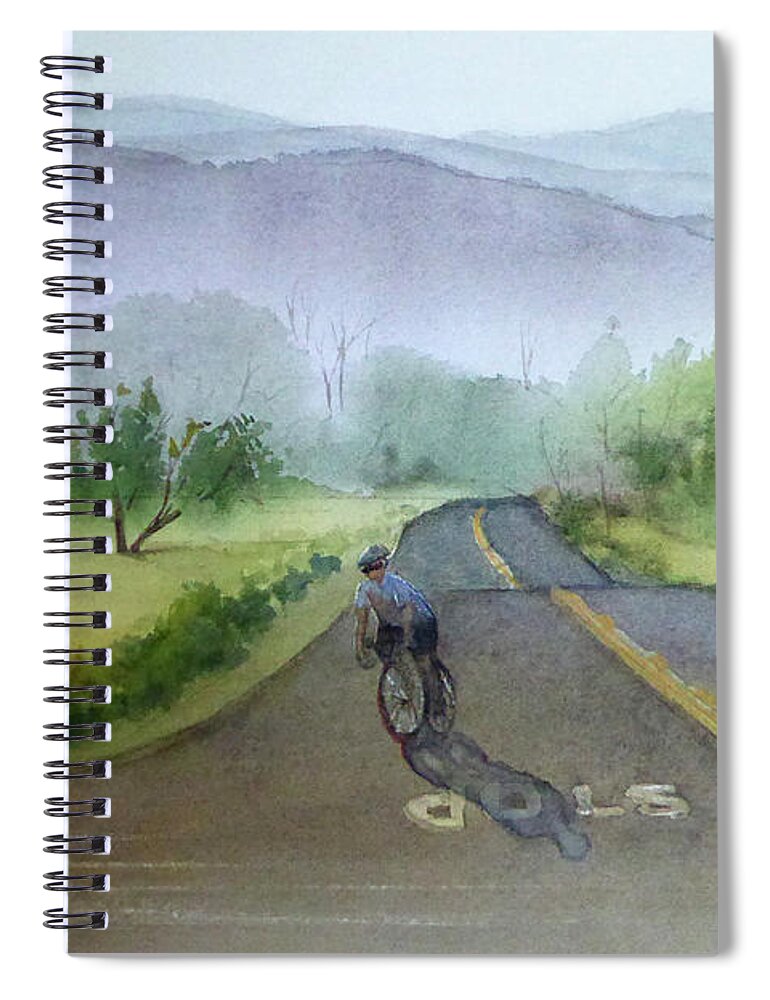 Landscape Spiral Notebook featuring the painting Last of the Day Temescal Canyon by Janice Sobien