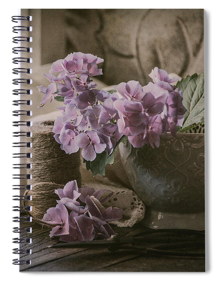Hydrangea Spiral Notebook featuring the photograph Last of the Hydrangeas by Teresa Wilson