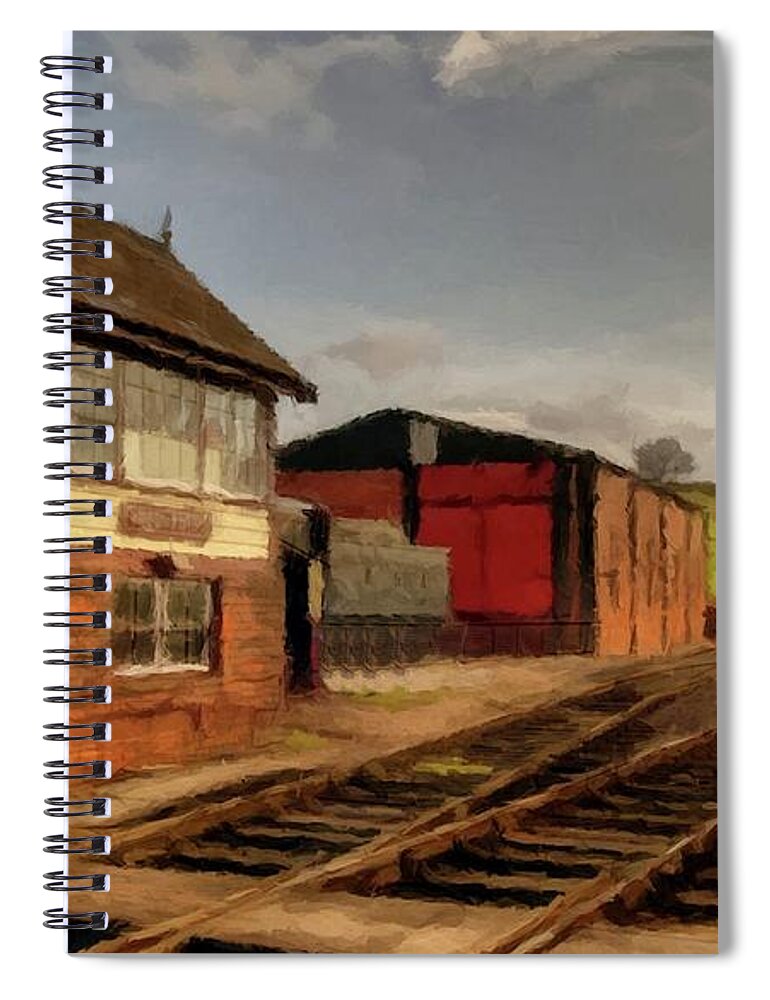 Train Spiral Notebook featuring the photograph Last Stop on the Line Train Station by David Dehner