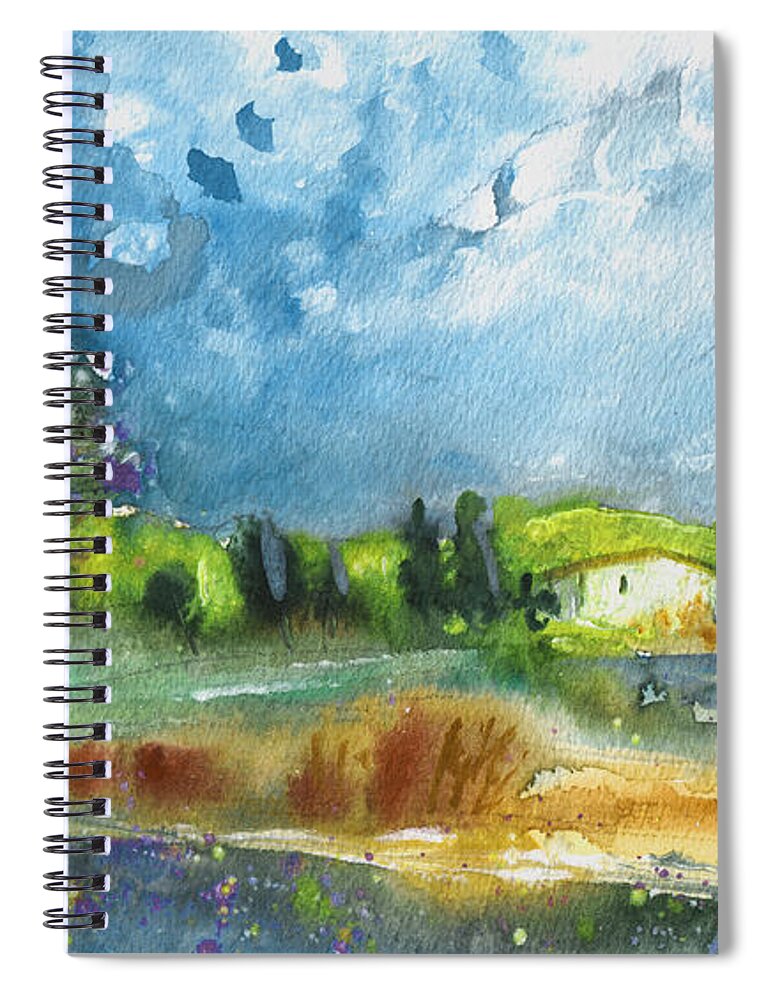Landscapes Spiral Notebook featuring the painting Late Afternoon 63 by Miki De Goodaboom