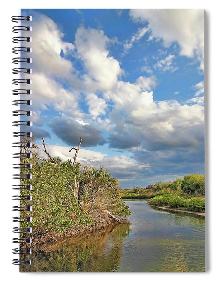 Florida Marsh Spiral Notebook featuring the photograph Late Afternoon On The Marsh by HH Photography of Florida