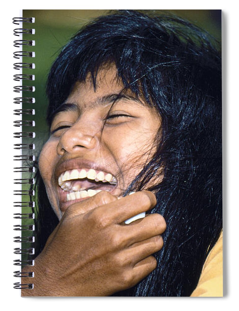 Girl Spiral Notebook featuring the photograph Laughing Out Loud by Heiko Koehrer-Wagner