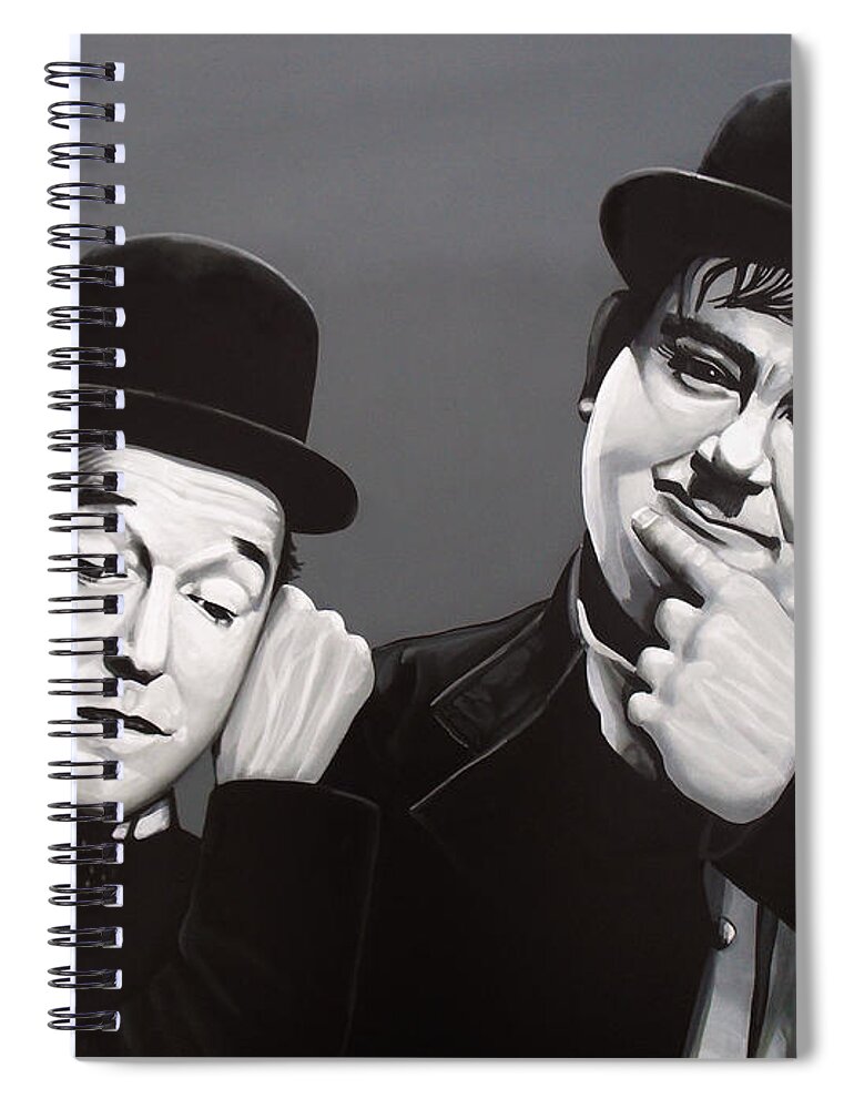 Laurel And Hardy Spiral Notebook featuring the painting Laurel and Hardy by Paul Meijering