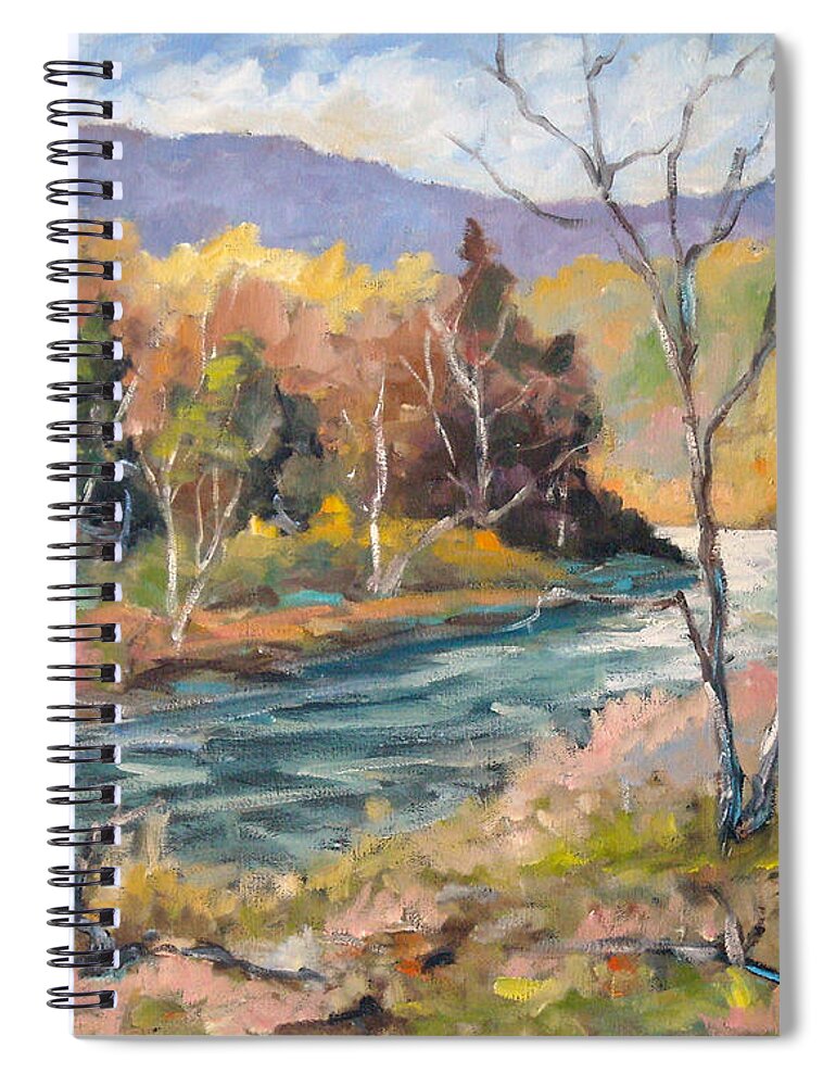 Landscape Spiral Notebook featuring the painting Laurentian Hills by Richard T Pranke