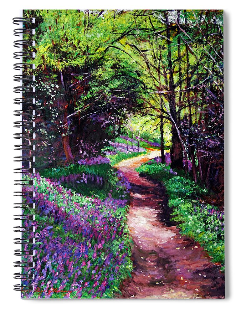 Impressionist Spiral Notebook featuring the painting Lavendar Lane by David Lloyd Glover