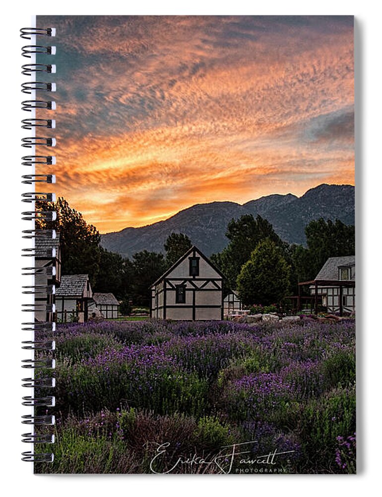 Lavender Spiral Notebook featuring the photograph Lavender Fields by Erika Fawcett