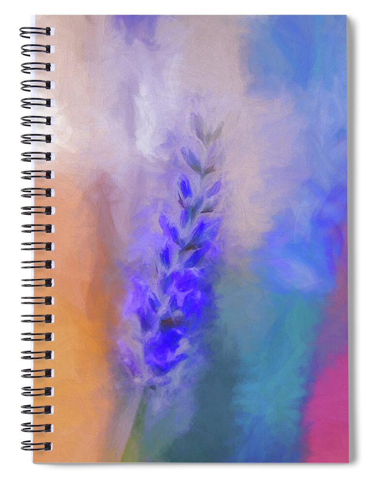 Lavender Spiral Notebook featuring the digital art Lavender Flare by Terry Davis
