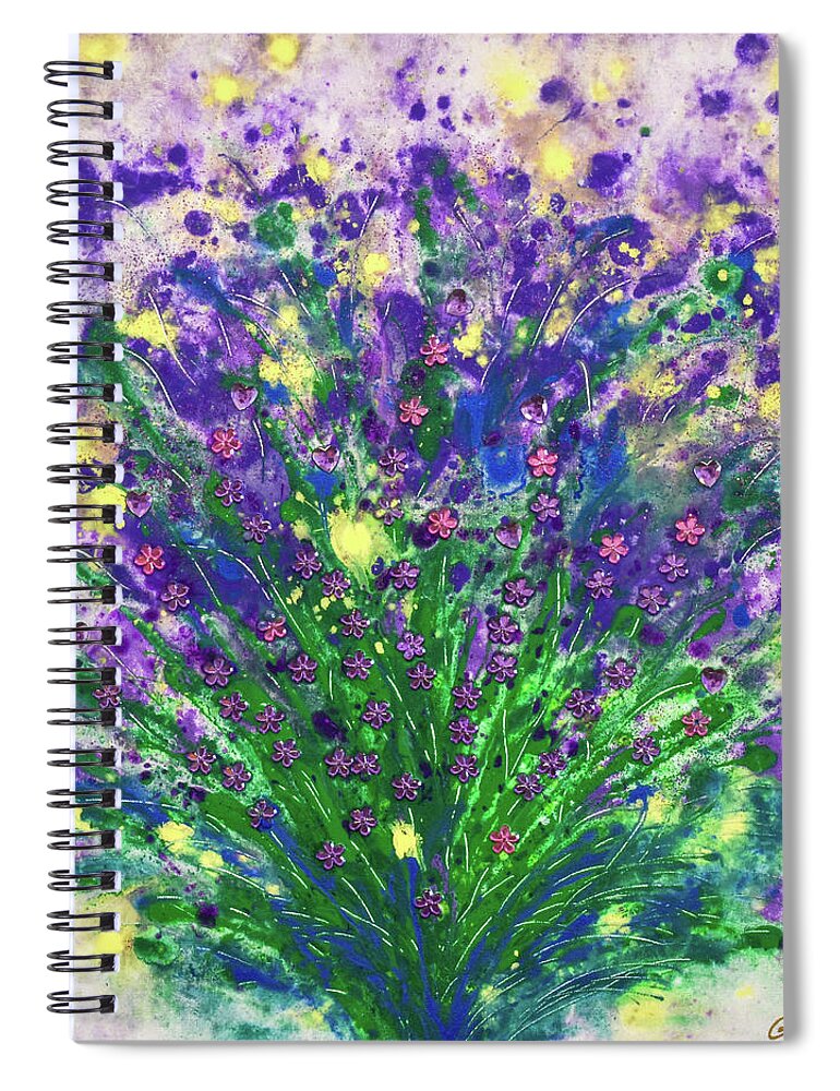 Lavender Spiral Notebook featuring the painting Lavender by Gina De Gorna