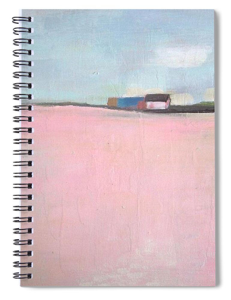 Abstract Landscape Spiral Notebook featuring the painting Lavender Valley by Vesna Antic