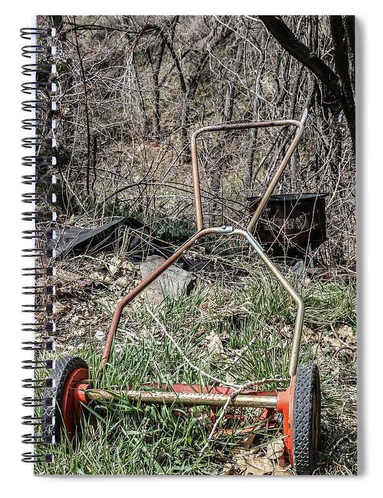 Cabin Spiral Notebook featuring the photograph Lawn Mower by Amanda Armstrong