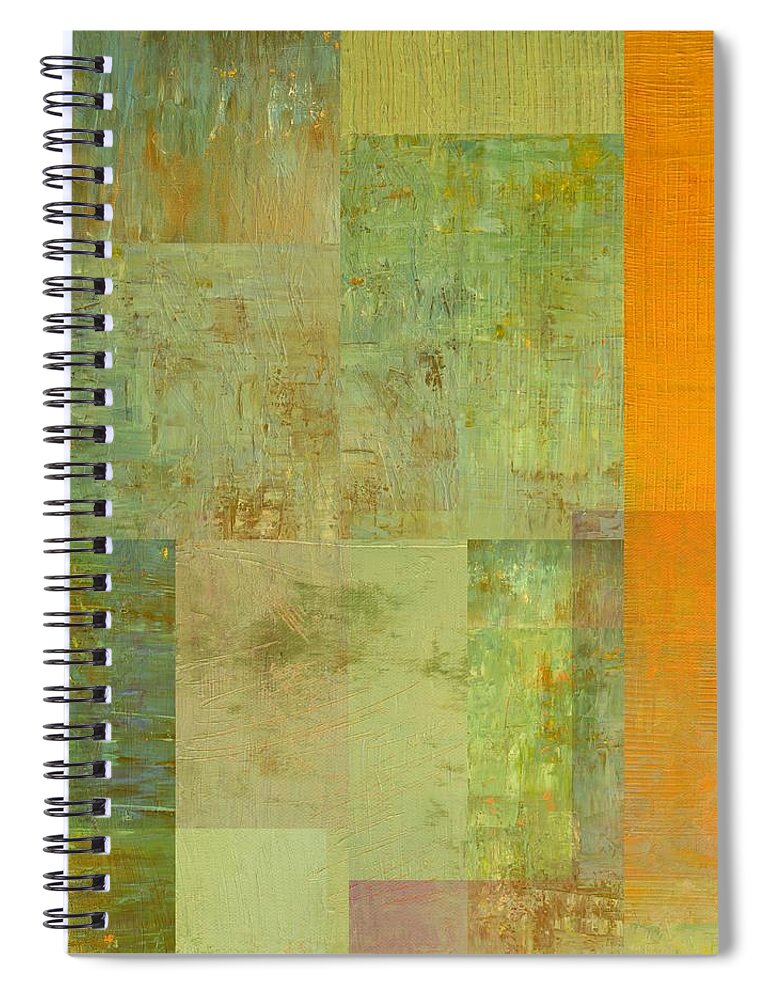 Monochromatic Spiral Notebook featuring the painting Layer Study - Turquoise by Michelle Calkins