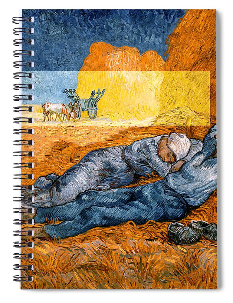 Postmodernism Spiral Notebook featuring the digital art Layered 14 van Gogh by David Bridburg