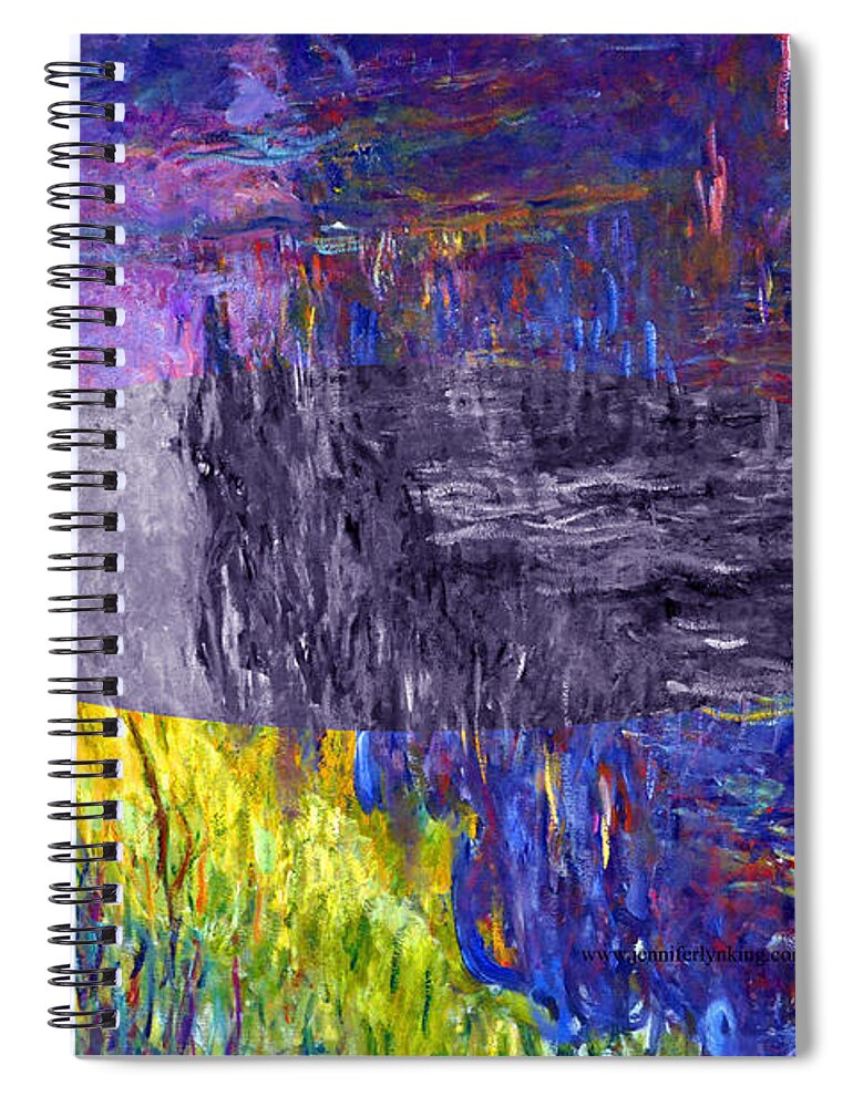 Abstract In The Living Room Spiral Notebook featuring the digital art Layered 17 Monet by David Bridburg