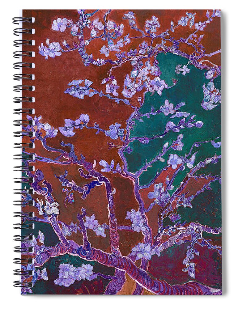 Abstract In The Living Room Spiral Notebook featuring the digital art Layered 2 van Gogh by David Bridburg