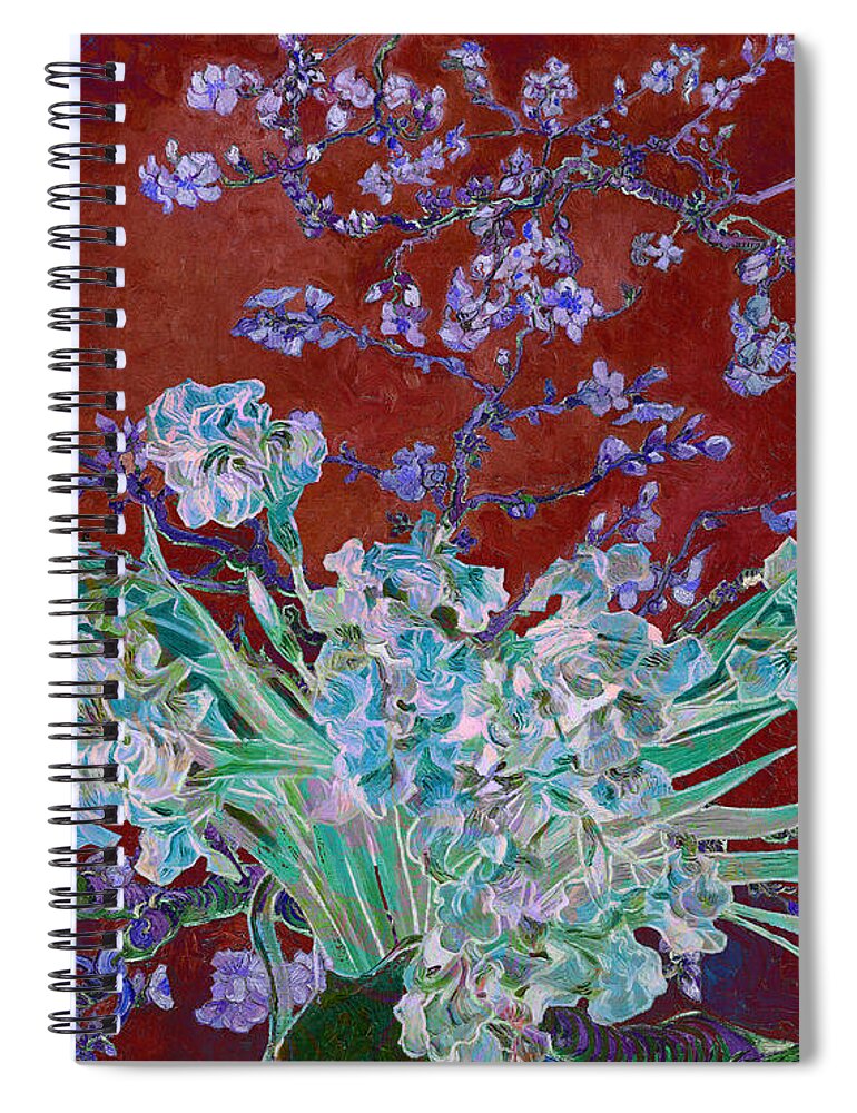 Abstract In The Living Room Spiral Notebook featuring the digital art Layered 5 van Gogh by David Bridburg