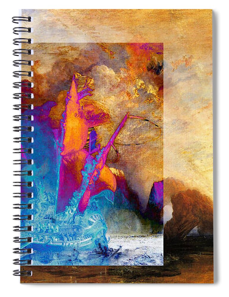 Abstract In The Living Room Spiral Notebook featuring the digital art Layered 6 Turner by David Bridburg