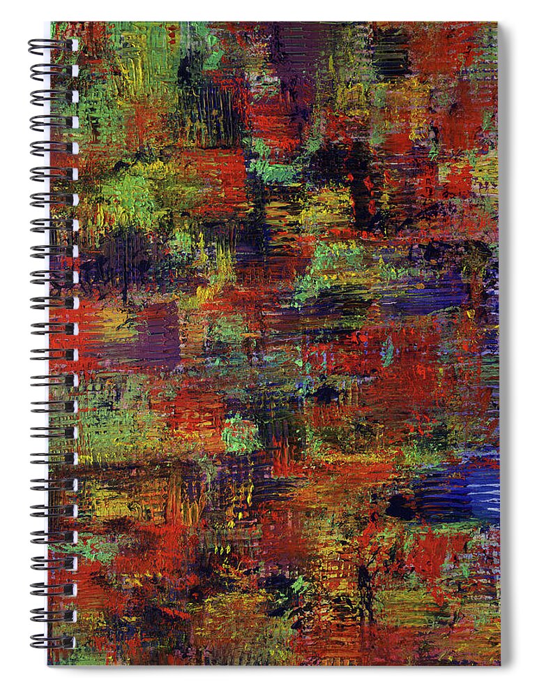 Abstract Spiral Notebook featuring the painting Layers of Life by Angela Bushman