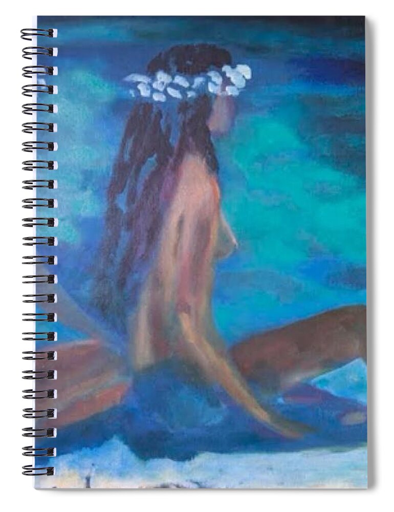 Hawaiian Girls Spiral Notebook featuring the painting Le Hawaiane by Enrico Garff