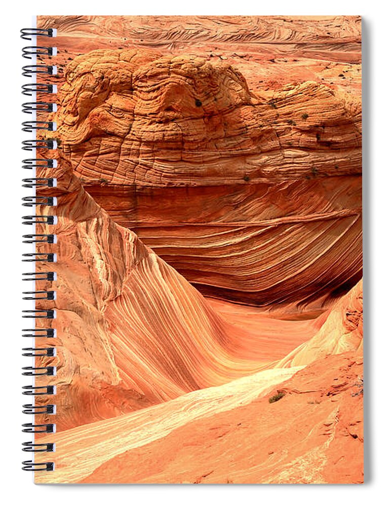 The Wave Spiral Notebook featuring the photograph Leading Lines To The Wave by Adam Jewell
