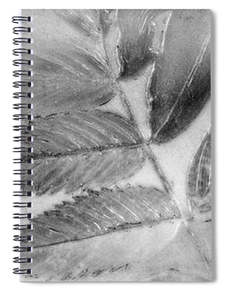 Encaustic Spiral Notebook featuring the mixed media Leafage Lustre by Roseanne Jones