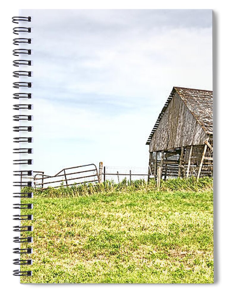 Barn Spiral Notebook featuring the photograph Leaning Iowa Barn by Scott Hansen