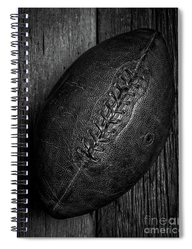 Pigskin Spiral Notebook featuring the photograph Leather Pigskin Football by Edward Fielding
