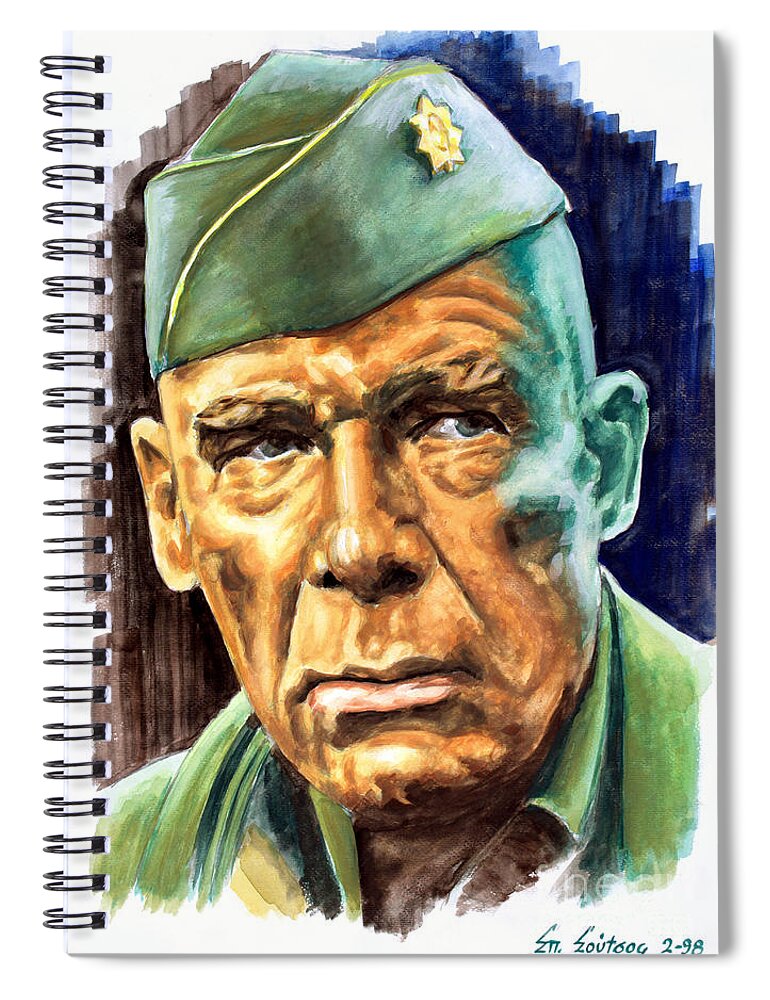 Lee Marvin Spiral Notebook featuring the painting Lee Marvin Dirty Dozen by Star Portraits Art
