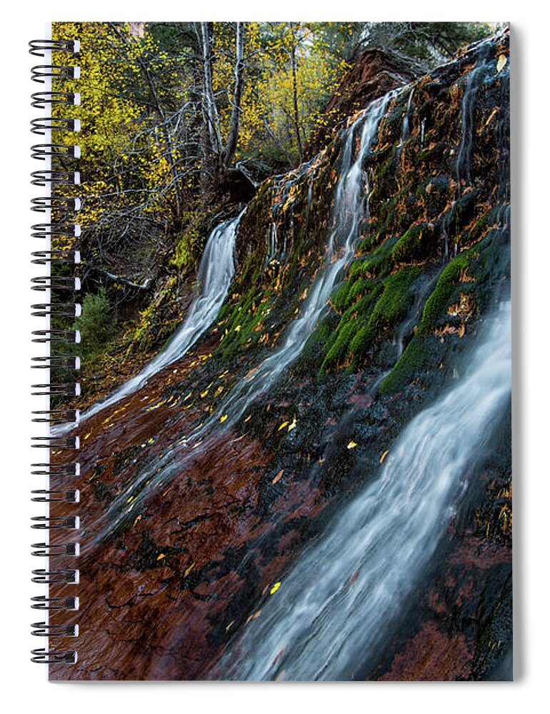 Waterfall Spiral Notebook featuring the photograph Left Fork Waterfall by Wesley Aston