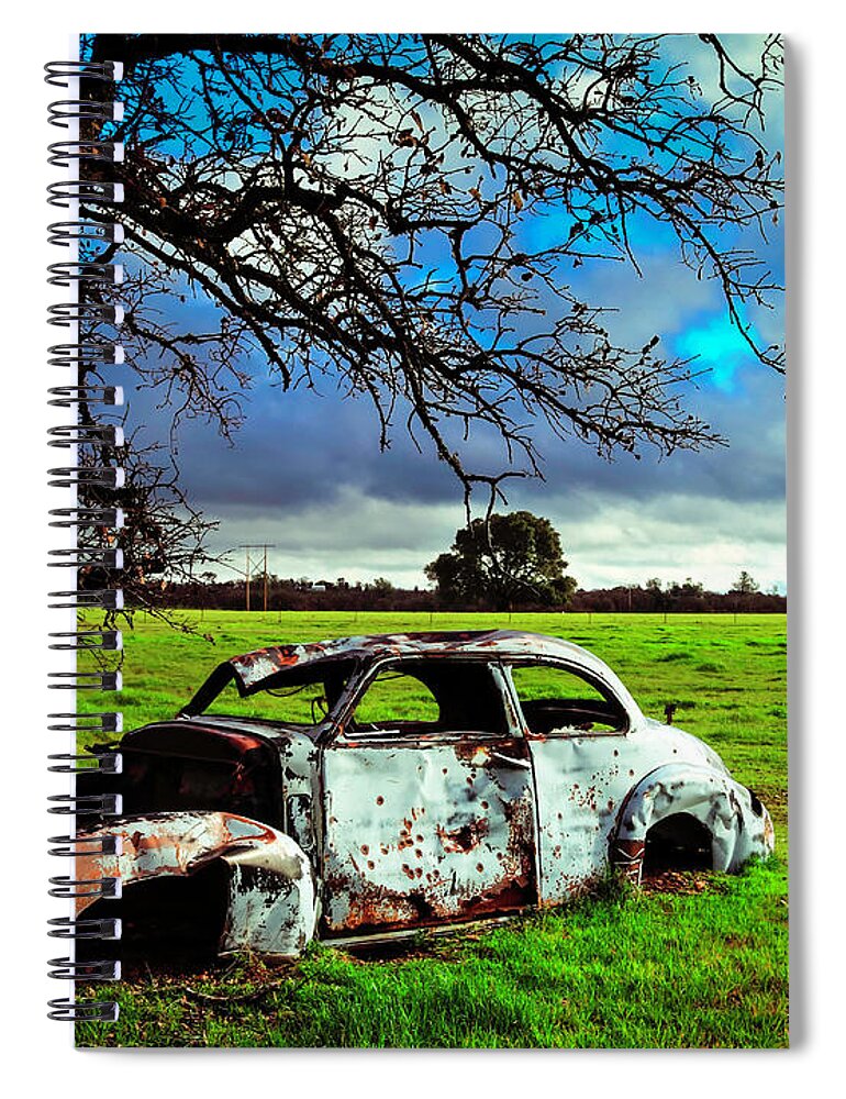 Abandoned Car Spiral Notebook featuring the photograph Left by Dr Janine Williams
