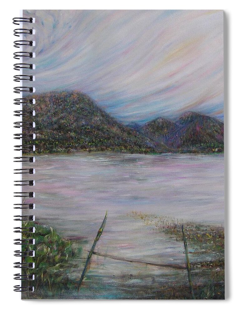 Thailand Spiral Notebook featuring the painting Legend of The Mountain by Sukalya Chearanantana