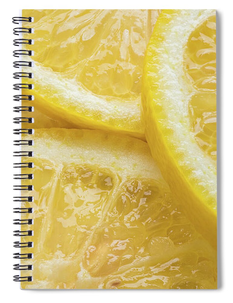 Lemon Spiral Notebook featuring the photograph Lemon Slices Number 3 by Steve Gadomski