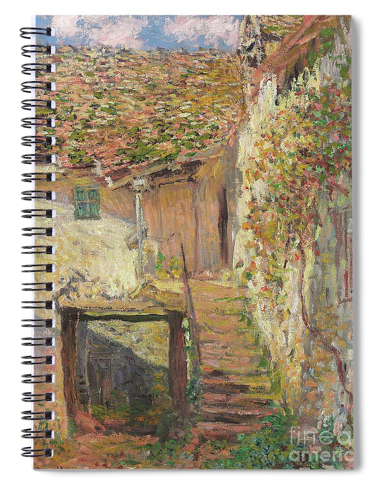 Monet Spiral Notebook featuring the painting L'Escalier by Claude Monet