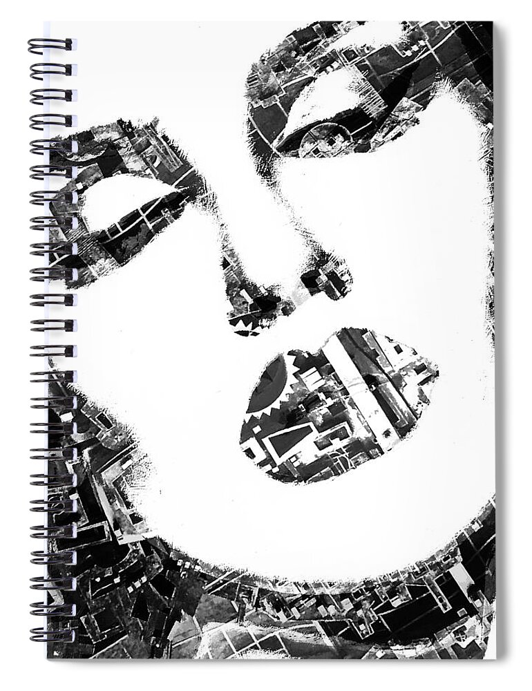 Woman Spiral Notebook featuring the mixed media Less Complicated by Tony Rubino
