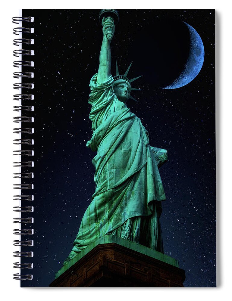 Moon Spiral Notebook featuring the photograph Let Freedom Ring by Darren White