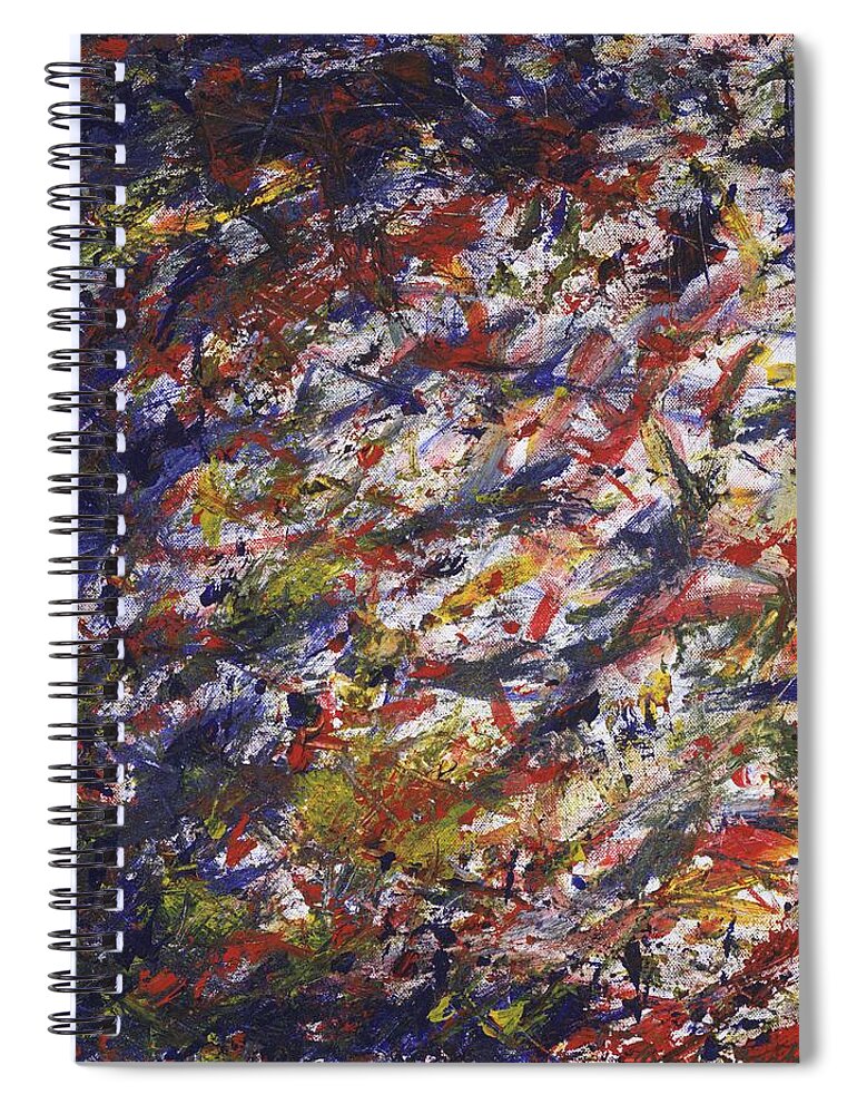 Abstract Expression Spiral Notebook featuring the painting Let It Go - Panel 2 of Triptych by Angela Bushman