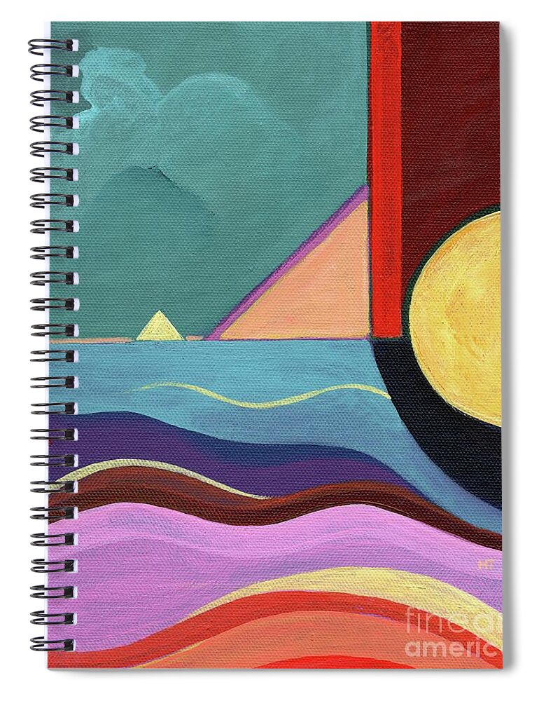 Abstract Spiral Notebook featuring the painting Let It Shine by Helena Tiainen