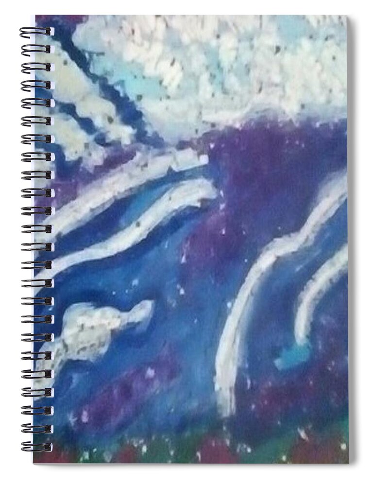 Let The Water Fall. Spiral Notebook featuring the pastel Let the water fall by Brenae Cochran
