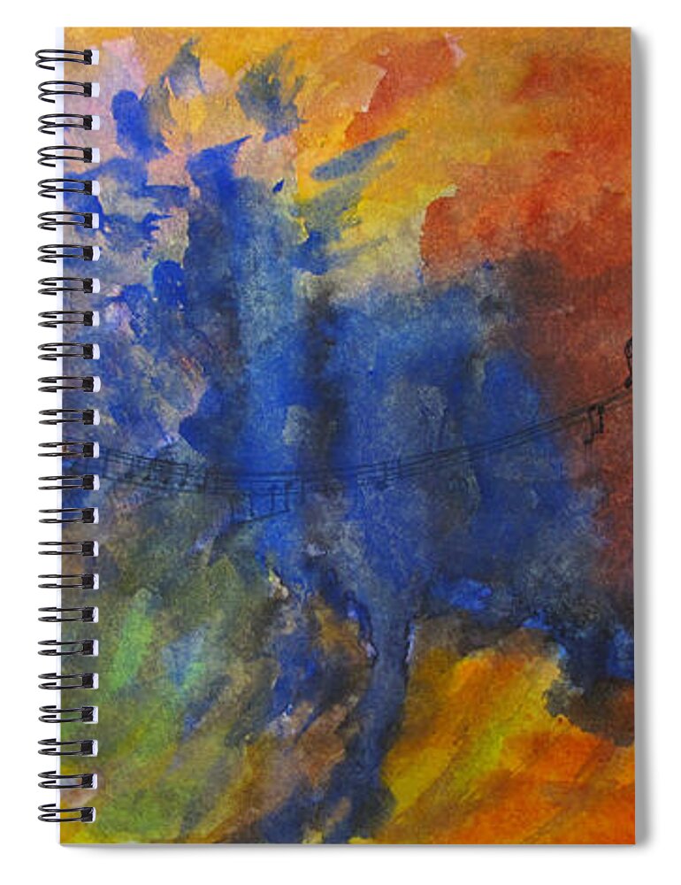 Music Spiral Notebook featuring the painting Let Your Music Take Wing by Sandy McIntire