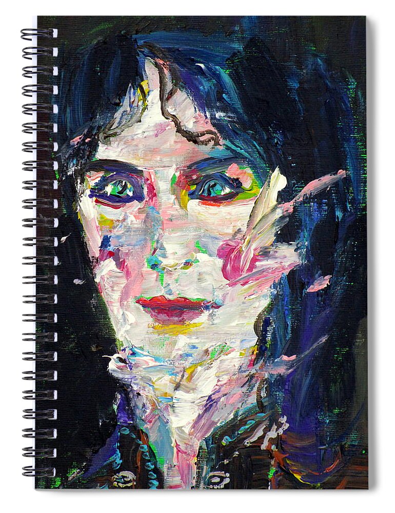 Portrait Spiral Notebook featuring the painting Let's Feel Alive by Fabrizio Cassetta