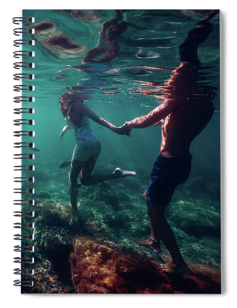 Swim Spiral Notebook featuring the photograph Let's Go by Gemma Silvestre