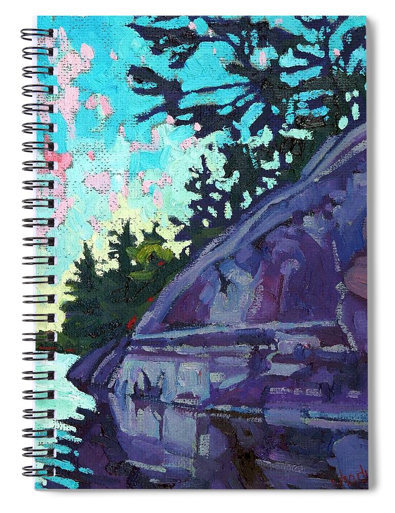 Morning Spiral Notebook featuring the painting Levels by Phil Chadwick