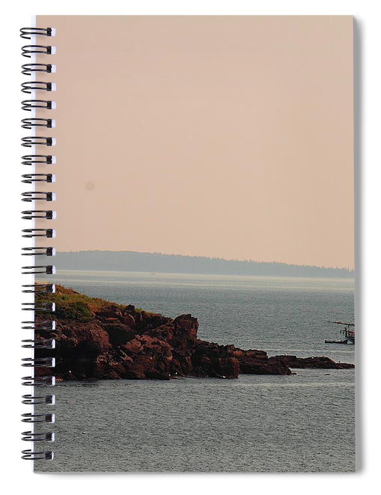 Seascape Spiral Notebook featuring the photograph Lewis R French At The Curtis Island Lighthouse by Doug Mills